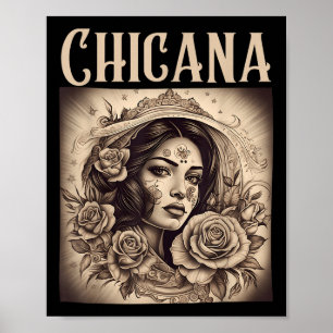 Chicana Stil Tattoos Clothes Women Mexican America Poster