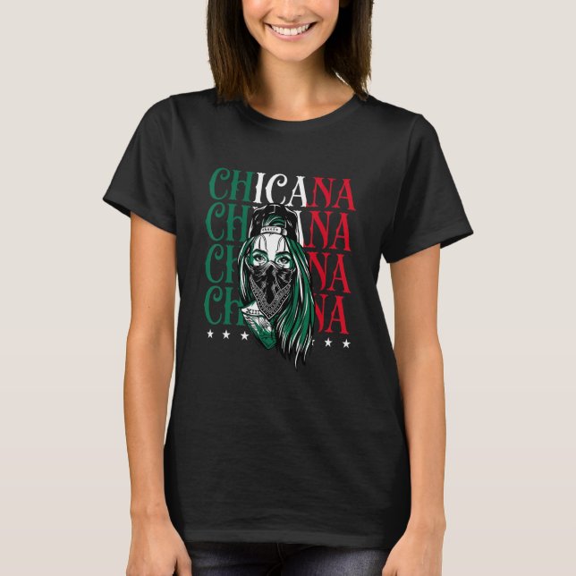 Chicano and chicana for Chicana T Shirt (Framsida)