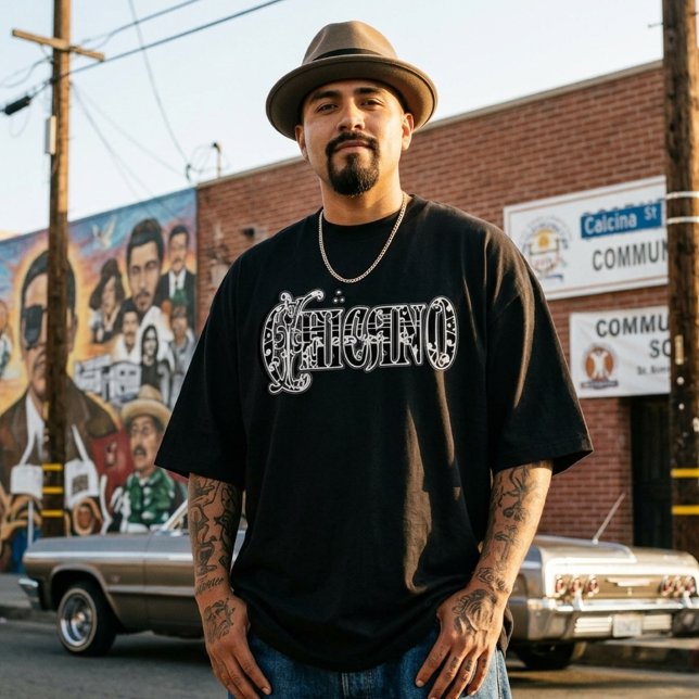 Chicano Bandana Tryck T-Shirt (Chicano Bandana Print T-Shirt)