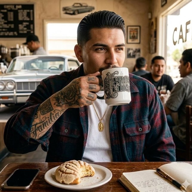 Chicano Bandana-utskrift Mugg (Chicano Bandana print Mug)