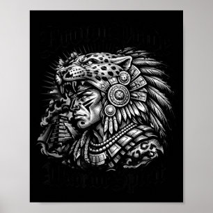 Chicano Brown Pride Aztec Jaguar Warrior Mexikansk Poster