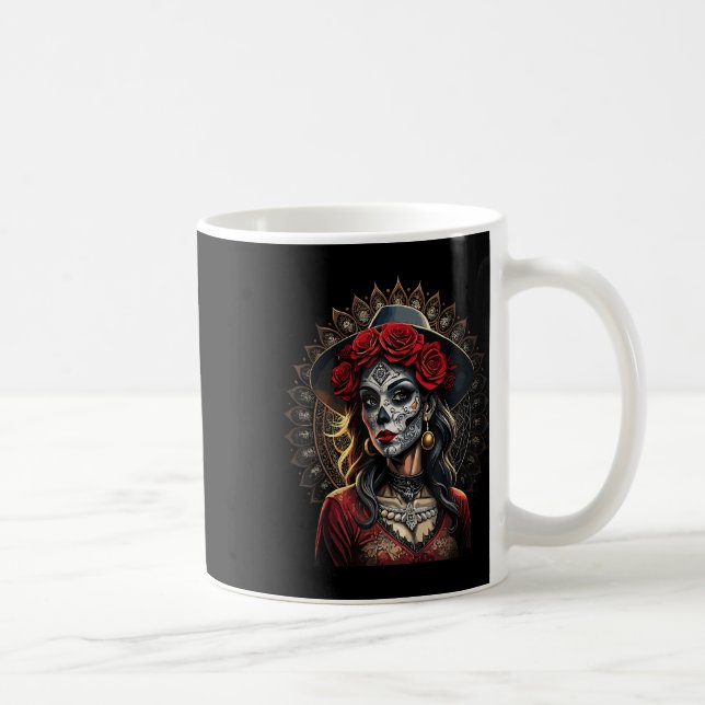 Chicano Chicana La Raza Barrio Tattoo Art Död_1 Kaffemugg (Höger)