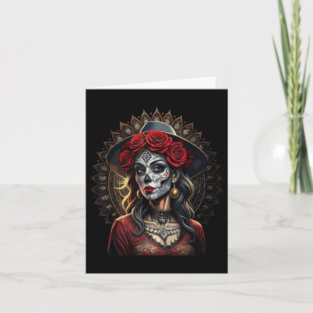 Chicano Chicana La Raza Barrio Tattoo Art Död_1 Kort (Framsida)