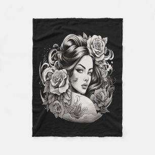 Chicano Chicana La Raza Barrio Tattoo Art Död_2 Fleecefilt