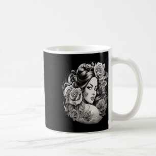 Chicano Chicana La Raza Barrio Tattoo Art Död_2 Kaffemugg