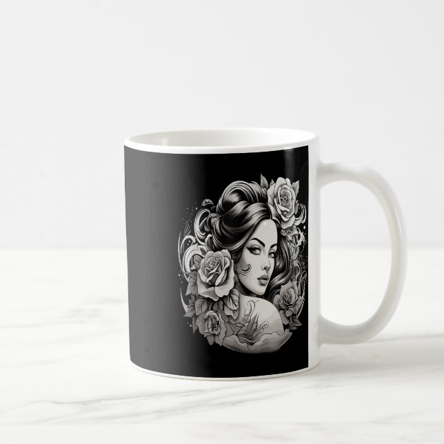 Chicano Chicana La Raza Barrio Tattoo Art Död_2 Kaffemugg (Höger)
