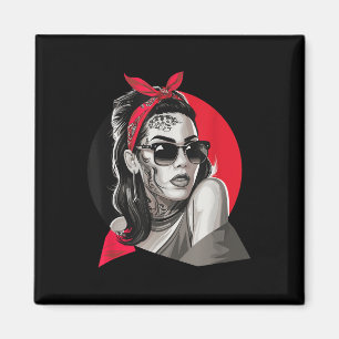 Chicano Chicana La Raza Barrio Tattoo Art Död_4 Magnet
