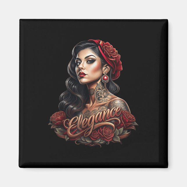 Chicano Chicana La Raza Barrio Tattoo Art Död_5 Magnet (Framsidan)