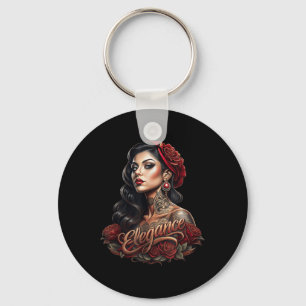 Chicano Chicana La Raza Barrio Tattoo Art Död_5 Nyckelring