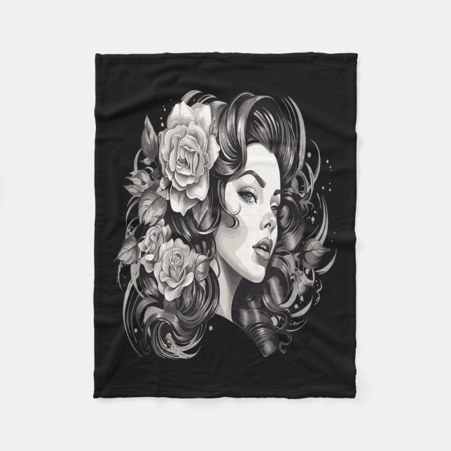 Chicano Chicana La Raza Barrio Tattoo Art Död_6 Fleecefilt (Framsidan)