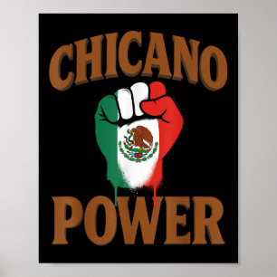 Chicano Power mexikansk Mexiko flagga Brun Latino Poster