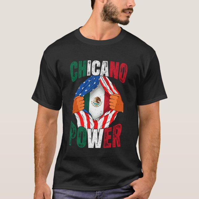 Chicano Power Mexikos självständighetsdag Mexikans T Shirt (Framsida)