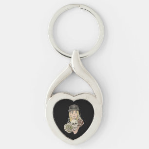 Chicanokonstnyckelring Twisted Heart Silverfärgad Nyckelring