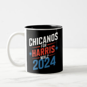 Chicanos för Harris Walz 2024 President  Två-Tonad Mugg