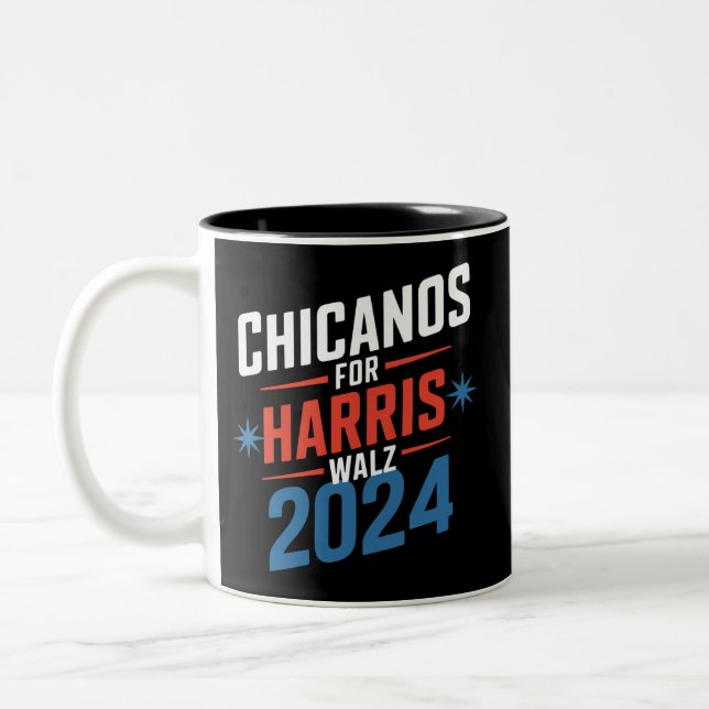 Chicanos för Harris Walz 2024 president  Två-Tonad Mugg (Vänster)