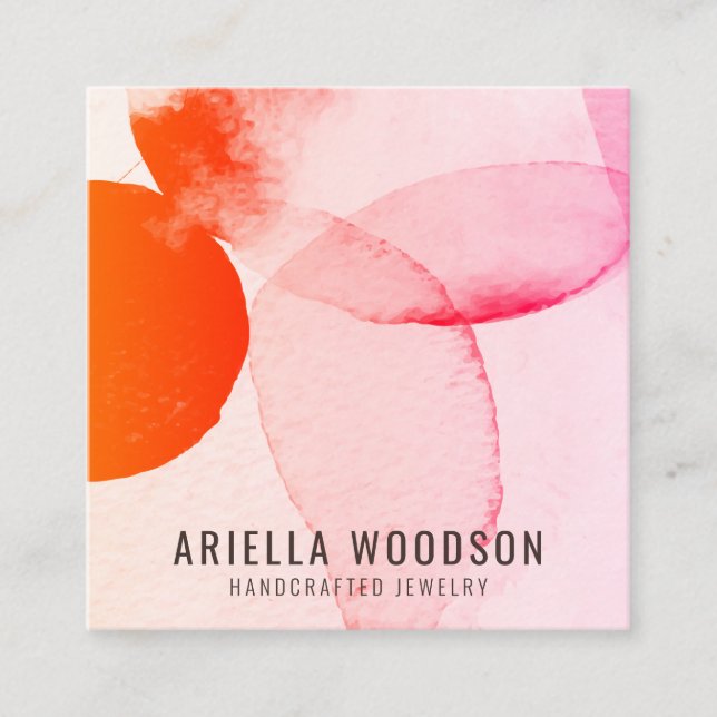 Chicen abstrakt Shapes Jewelry Designer Fyrkantigt Visitkort (Framsida)