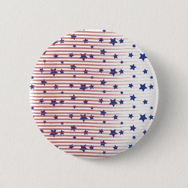 Chicen American Flagga Art Stars och stripes Knapp (Framsida)