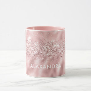 Chicen Anpassat namn för Rosa av metallisk Glitter Mugg