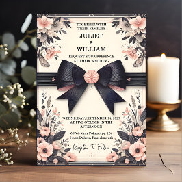 Chicen Banderers Bows Satin Ribbon Cending Bröllop Inbjudningar