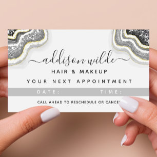 Chicen Black and White Glitter Agate Geode Luxe Tidsbeställning Kort