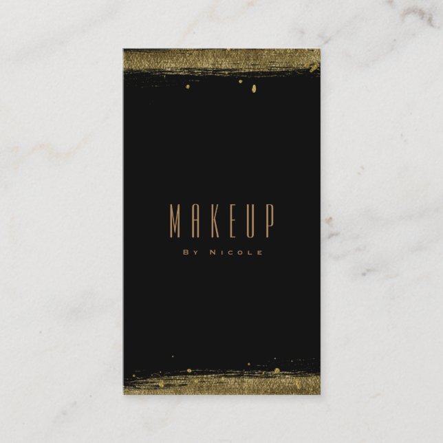 Chicen Black & Guld Modern Glamor Grunge Glam Visitkort (Framsida)