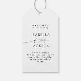 Chicen Black & White Simple Elegant Välkommen Bröl Presentetikett