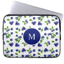 Chicen Blueberry Watercolor Monogram Berry Rustic