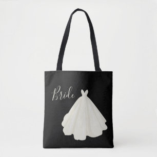 Chicen Bride Bröllop Gown Script Black White Tygkasse
