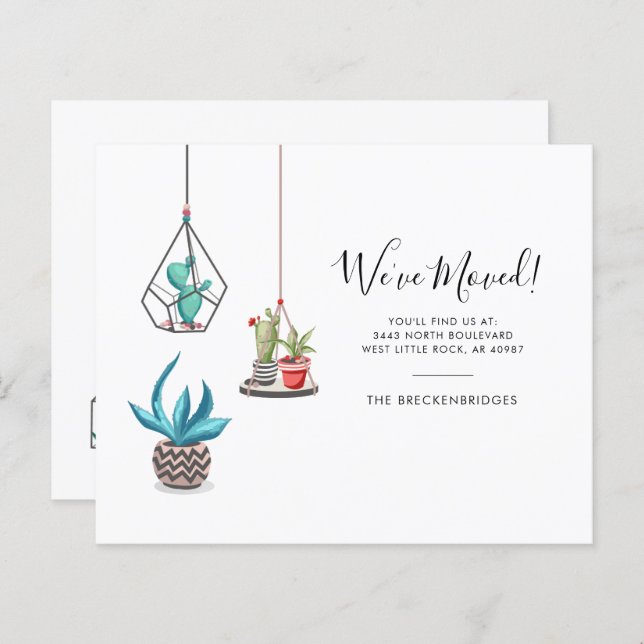 Chicen Budget Flytta Adress Announcement Boho (Fram/baksida)