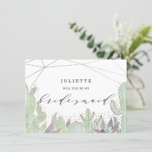 Chicen Cactus & Succulents Frieri Bridesmaid Card