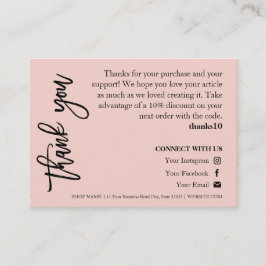 Chicen Candle Care - tackkort för Rosa Visitkort