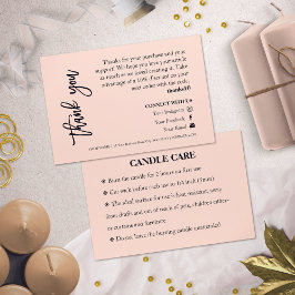Chicen Candle Care - tackkort för Rosa Visitkort