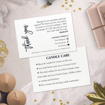 Chicen Candle Care - tackkort