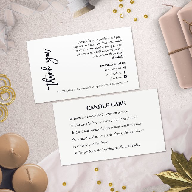 Chicen Candle Care - tackkort Visitkort (Skapare uppladdad)