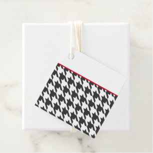 Chicen Classic Houndstooth Black White Red Timless Gåvor Etiketter