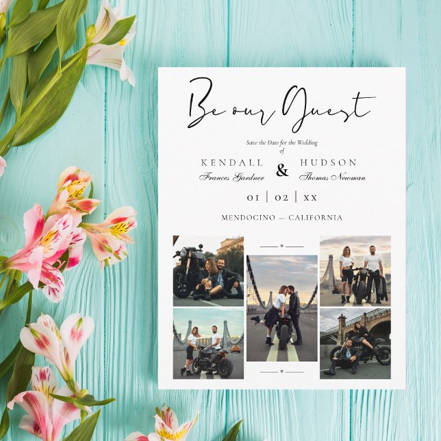 Chicen Collage 5 Photos Covid19 är vår gäst Bröllo Vykort (Skapare uppladdad)