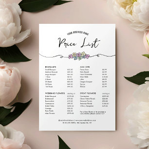 Chicen elegant Blommigt Florist Business Pris List