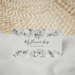 chicen elegant peonies visitkort