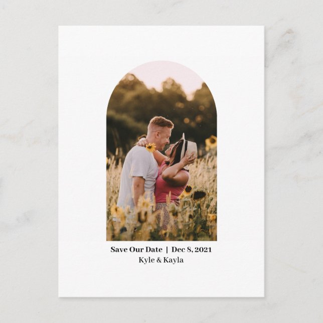 Chicen Enkel Elegant Spara datum Vykort (Framsida)