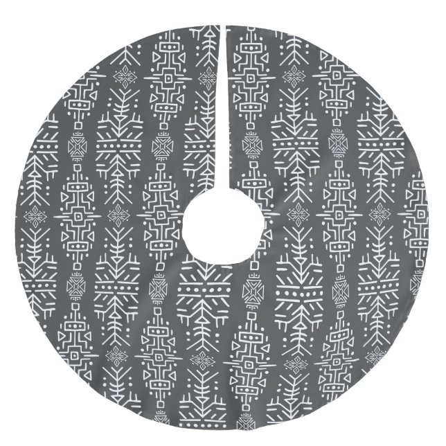 Chicen Ethnic Boho: Sömlös stamdesign Julgransmatta Borstad Polyester (Framsidan)