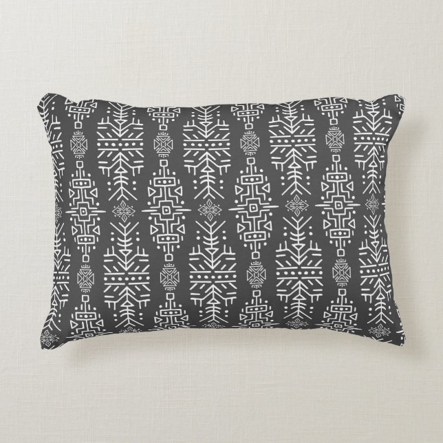 Chicen Ethnic Boho: Sömlös stamdesign Prydnadskudde (Framsidan)