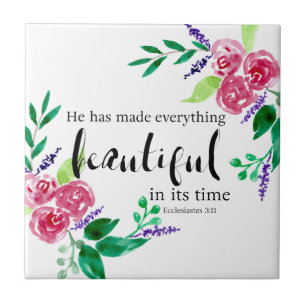Chicen Fackfärgsblommor Bible Verse Kakelplatta