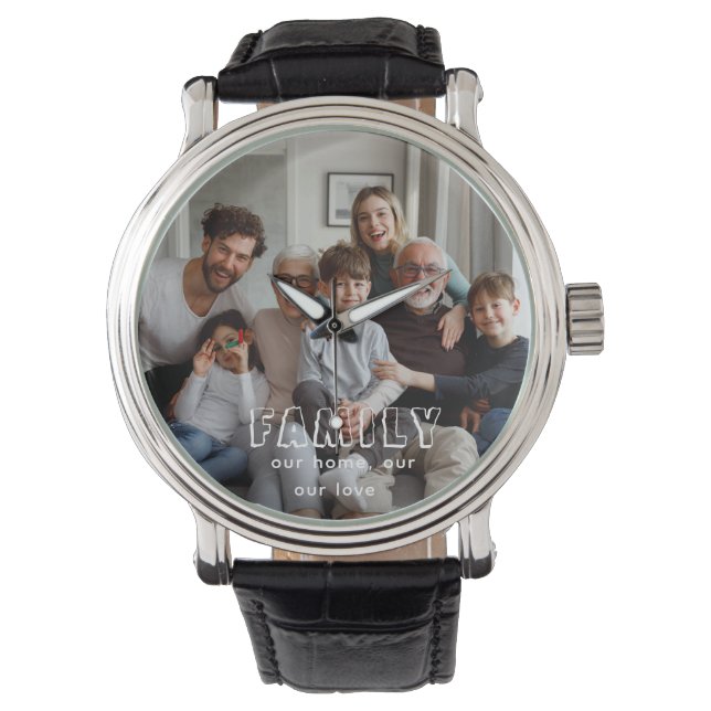 Chicen Family Script Collage Armbandsur (Framsida)