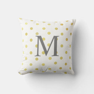 Chicen Faux Foil Löv Guld Dots White Kudde