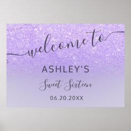 chicen för lila lilac glitter elegant välkomnas Sö Poster