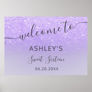 chicen för lila lilac glitter elegant välkomnas Sö Poster