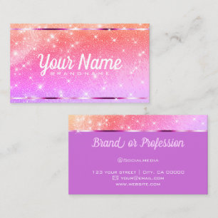 Chicen för lyxur Rainbow Glitter Sand Sparkling St Visitkort