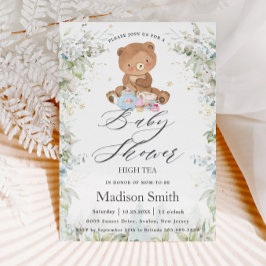 Chicen för Party-barn med hög tea- i Nalle Inbjudningar