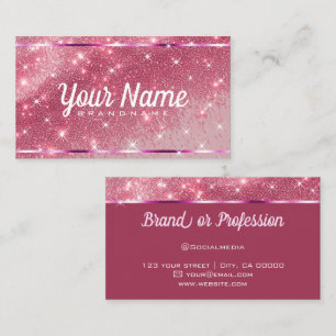 Chicen för Ro Rosa Glitter Sand Sparkling Stars Visitkort