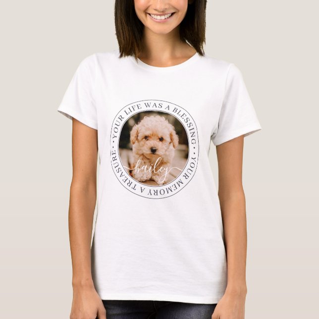 Chicen Foto på Pet Memorial Treasured Memory Elega T Shirt (Framsida)